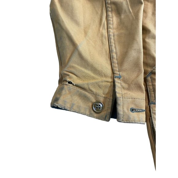 Vintage LL Bean Jacket Hunting Jacket Fishing Barn Chore Jacket Green Beige Coat - Picture 6 of 8
